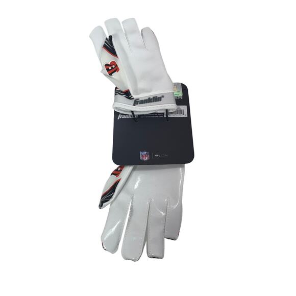 Franklin NFL Cincinnati Bengals Youth XS/S Receiver Gloves White Football New - Picture 3 of 5